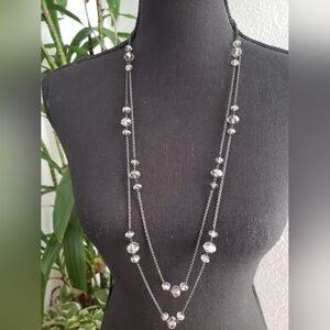 Boho Gun Metal Silver Beaded Necklace